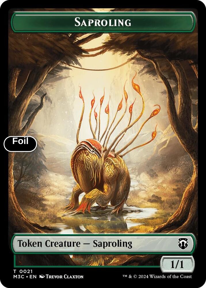 Tarmogoyf (Ripple Foil) // Saproling Double-Sided Token (Back)