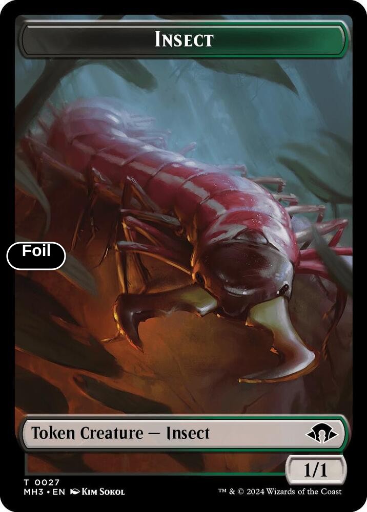 Zombie (Ripple Foil) // Insect (0027) Double-Sided Token (Back)