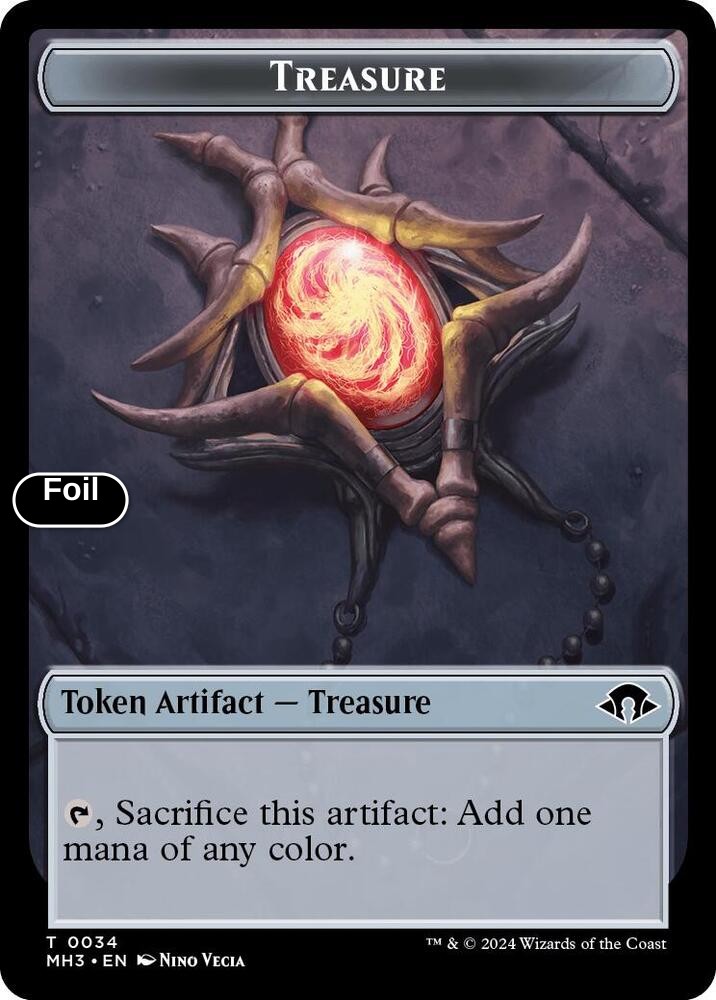 Dragon (Ripple Foil) // Treasure Double-Sided Token (Back)