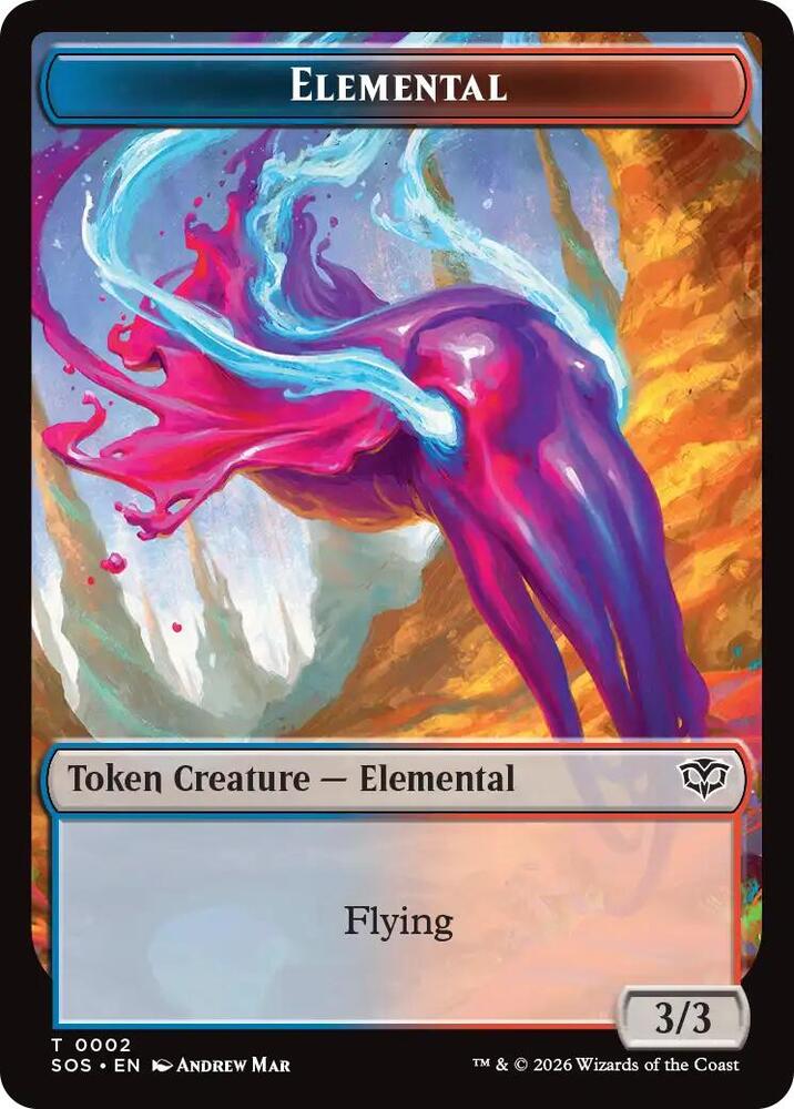 Dragon Illusion // Elemental (0002) Double-Sided Token (Back)