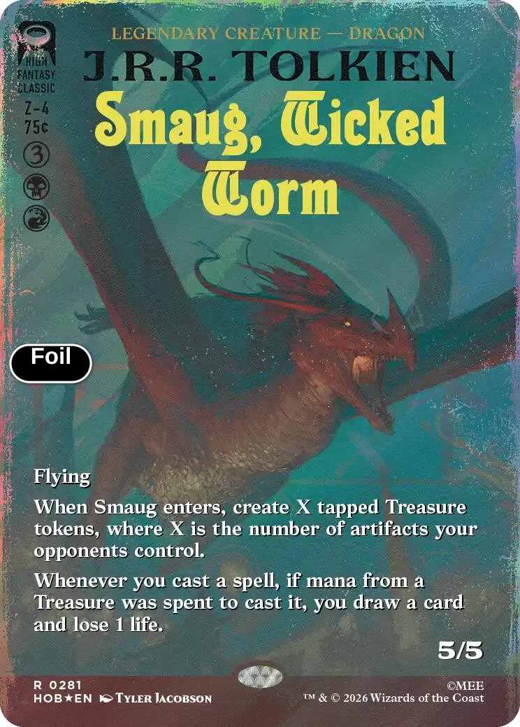 Smaug, Wicked Worm (Borderless) (Surge Foil)