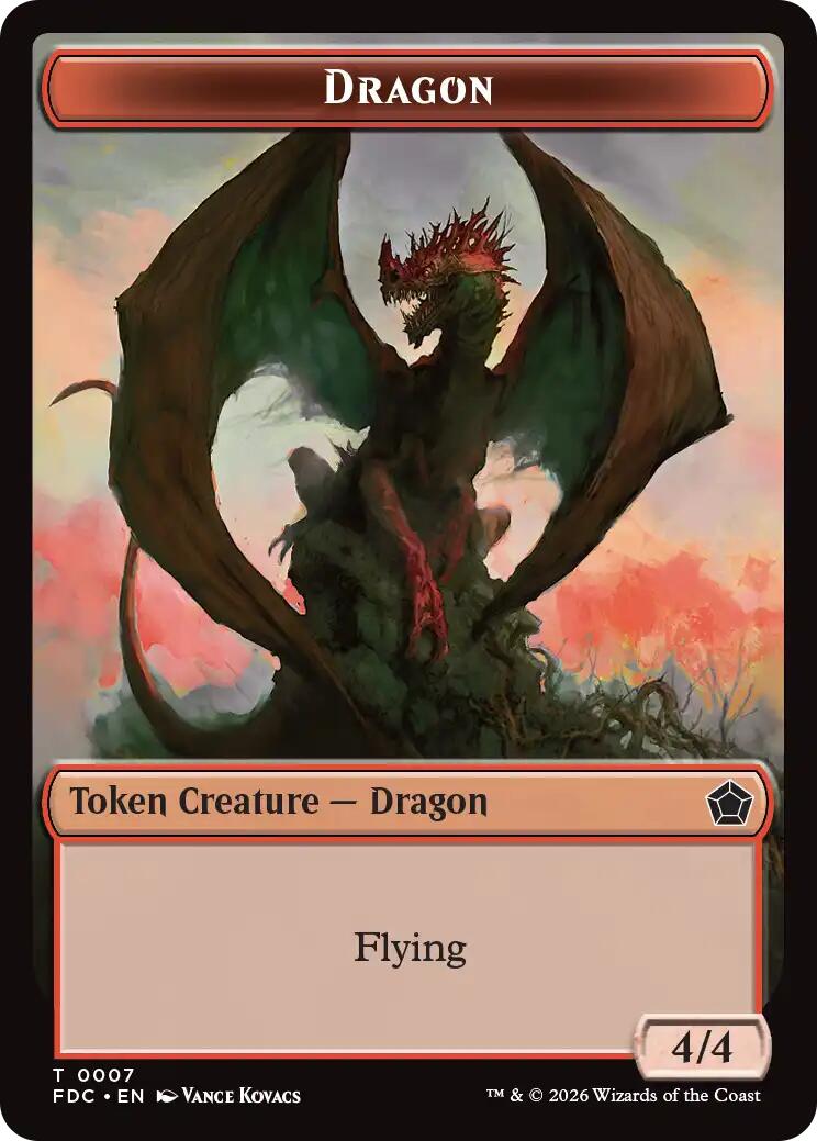 Dragon (0007) // Treasure Double-Sided Token