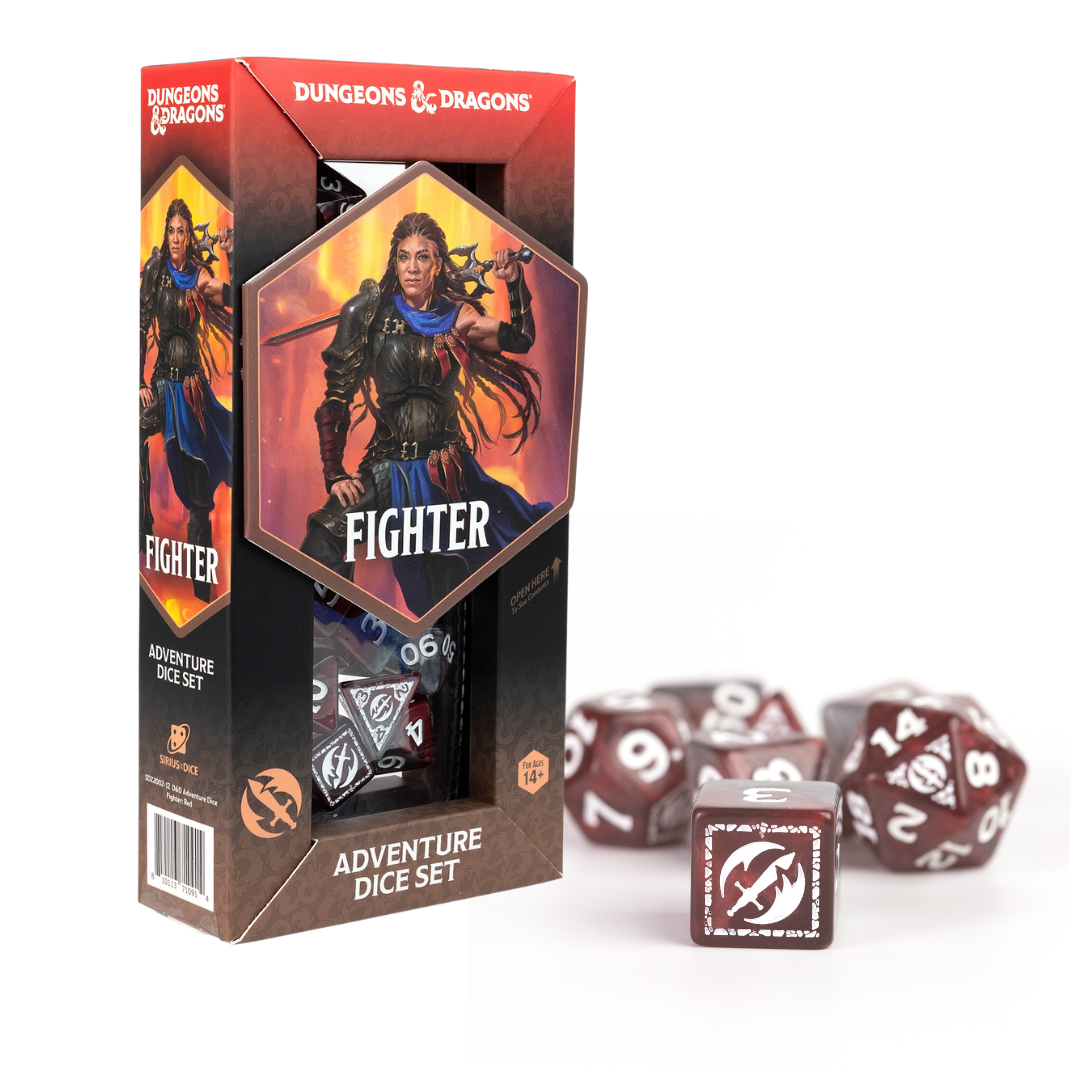 D&D Adventure Dice Set - Fighter Edition | Red 17pc Collection