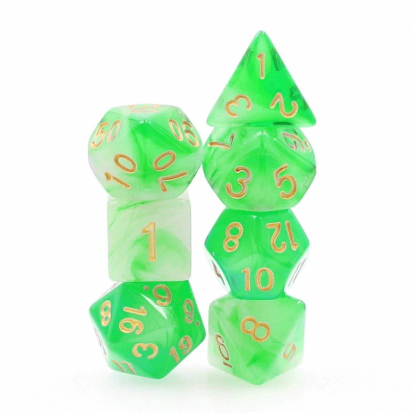 Green Silk RPG Dice Set